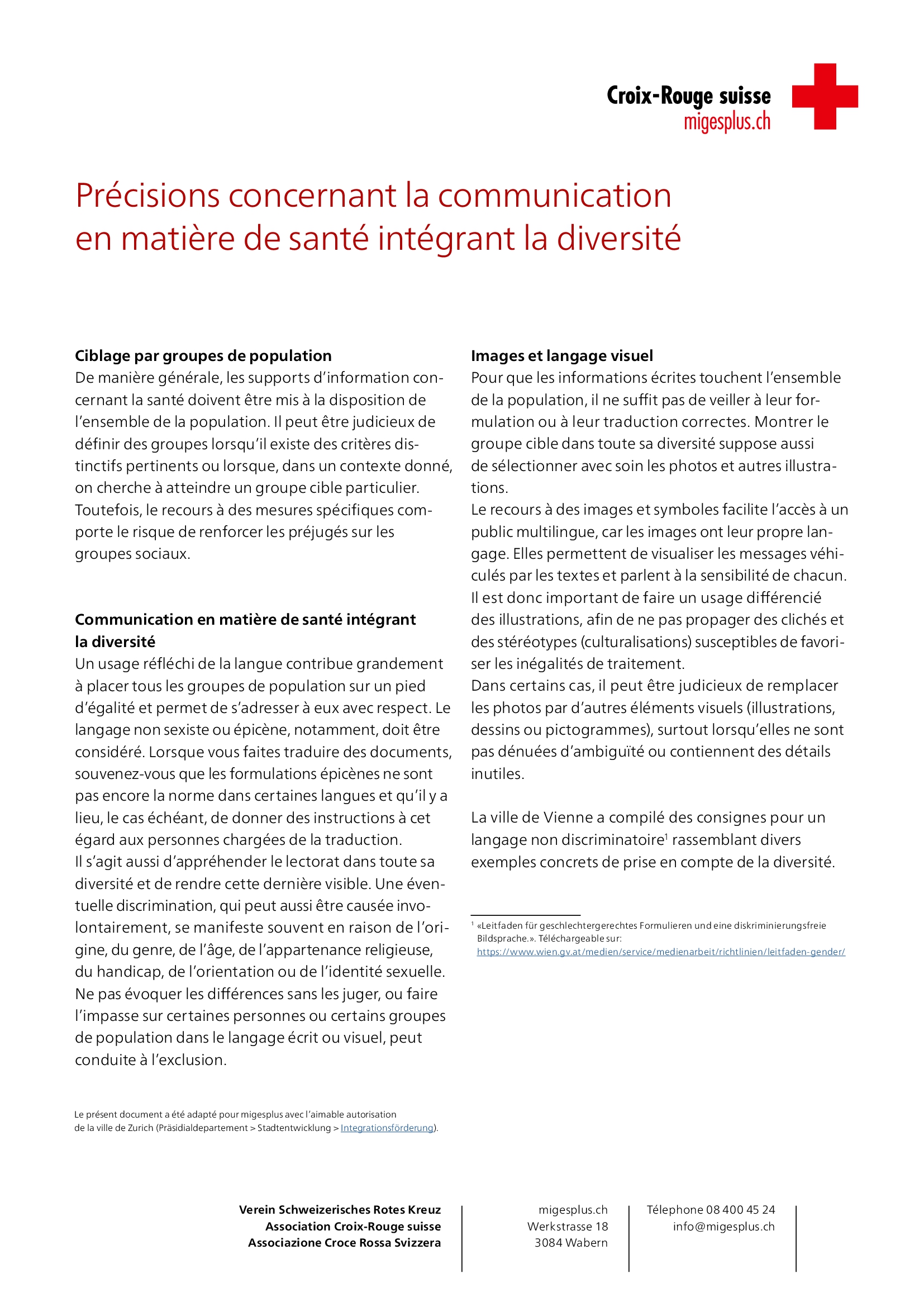 Titelbild Erläuterungen zu diversitätssensibler Gesundheitskommunikation FR