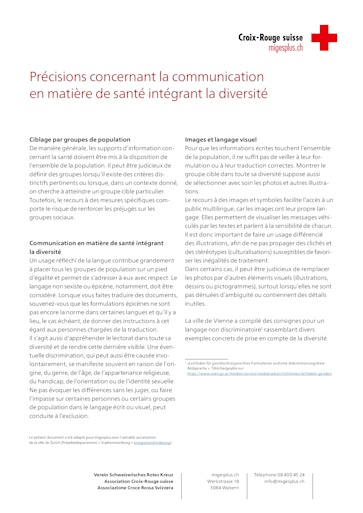 Titelbild Erläuterungen zu diversitätssensibler Gesundheitskommunikation FR