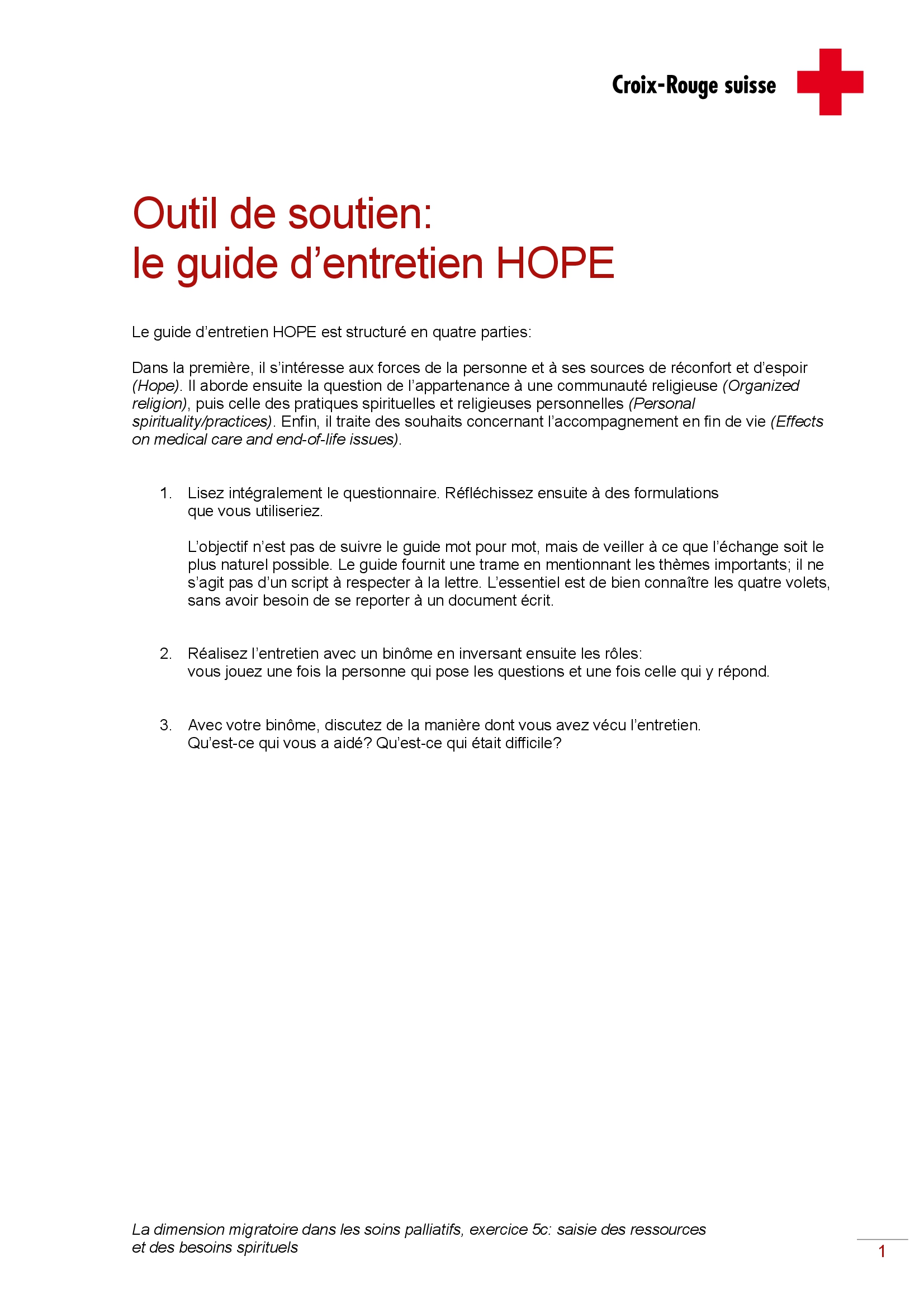 5c bung Spiritualit t Fragebogen HOPE fr