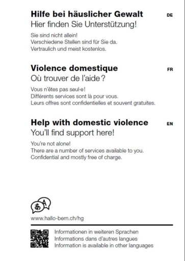 Titelbild Notfallkarte Gewalt in Partnerschaft