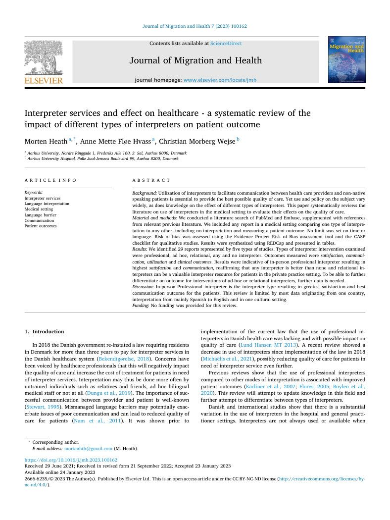 Titelbild_Interpreter services and effect on healthcare