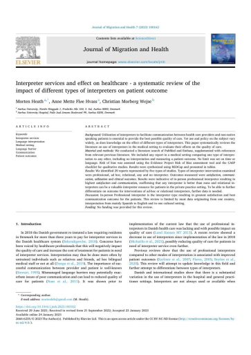 Titelbild_Interpreter services and effect on healthcare