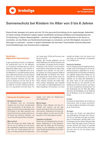 Sonnenschutz bei Kindern im Alter von 0-6 Jahren