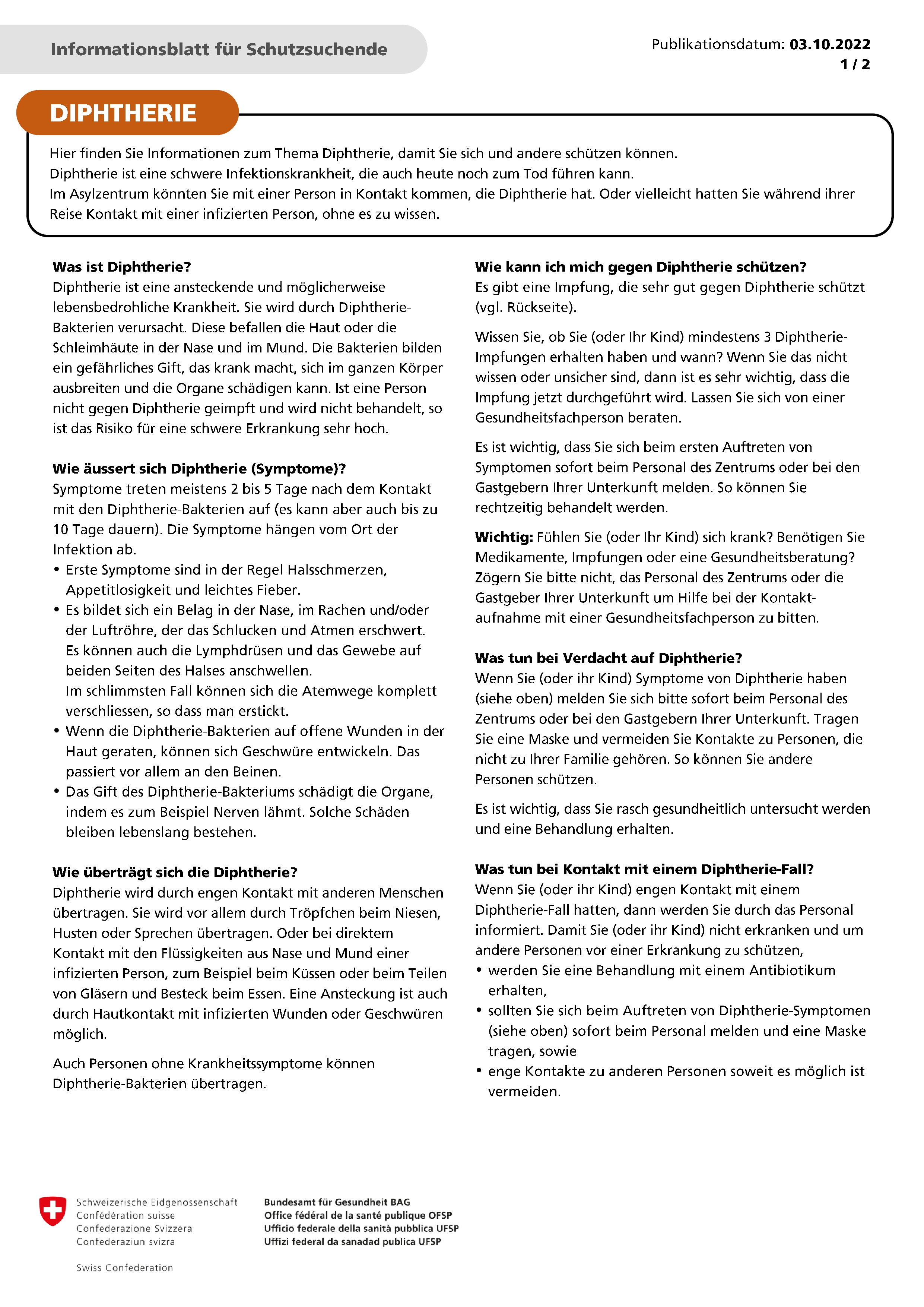 Titelbild Diphterie-Impfung