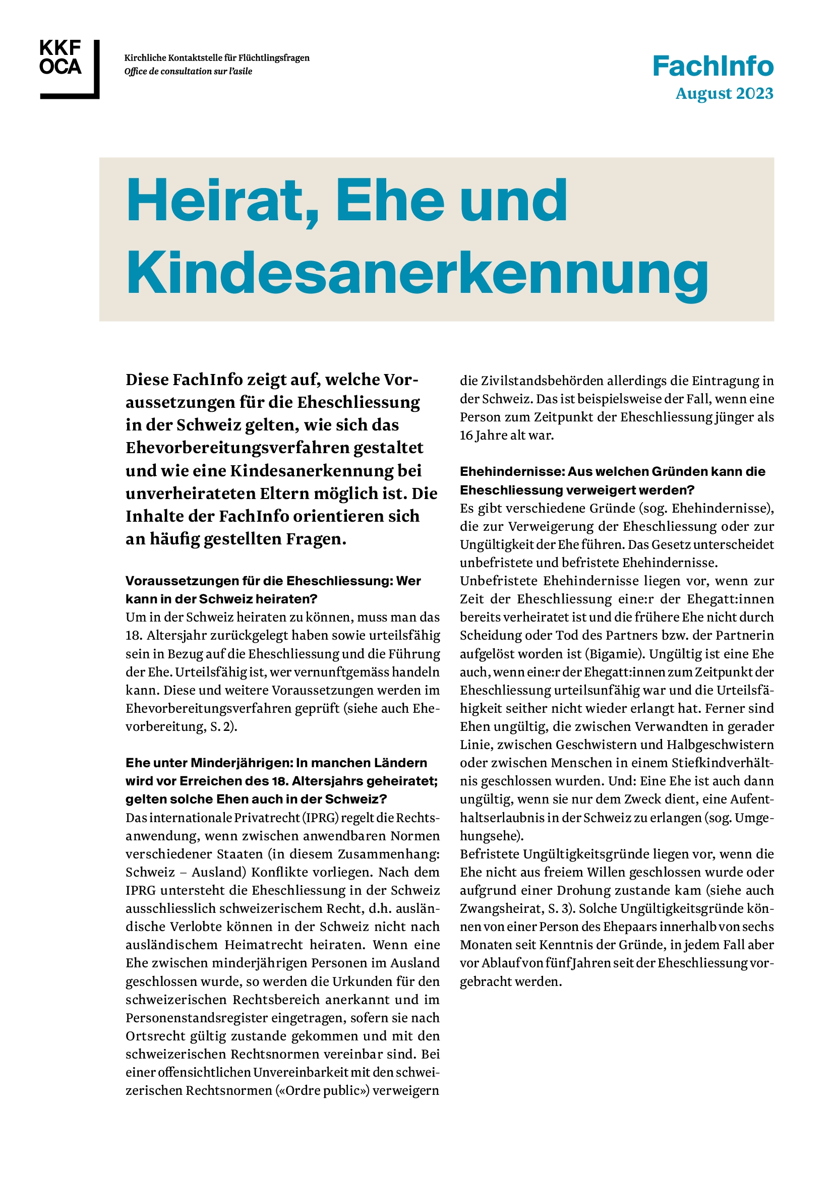 Titelbild Heirat Ehe Kindesanerkennung