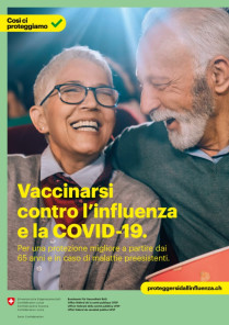 Manifesto: Vaccinarsi contro l’influenza e la COVID-19.