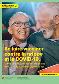 Affiche : Se faire vacciner contre la grippe et le COVID-19.