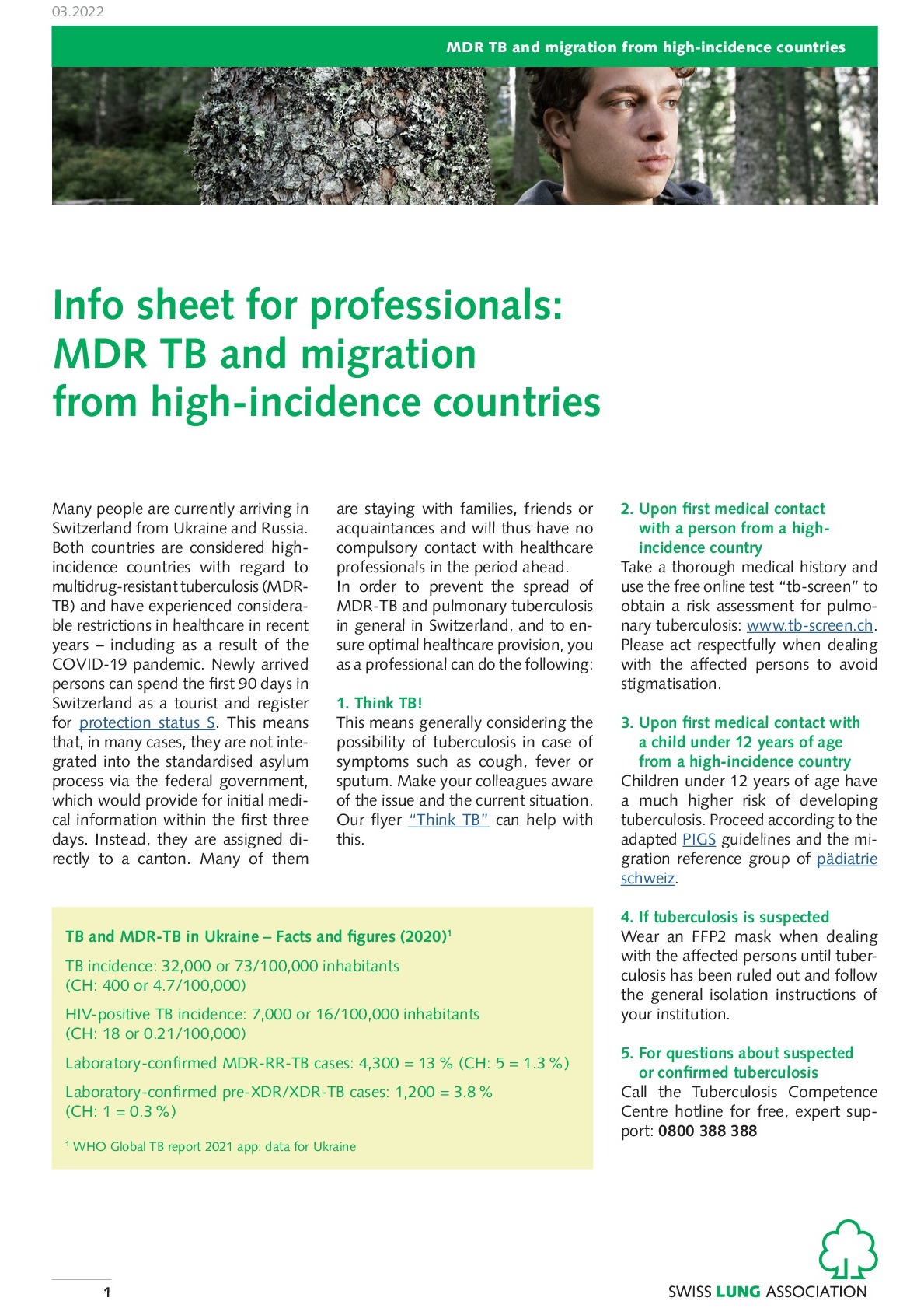 Infoblatt für Fachpersonen: MDR-TB und Migration aus Hochinzidenzländern BILD