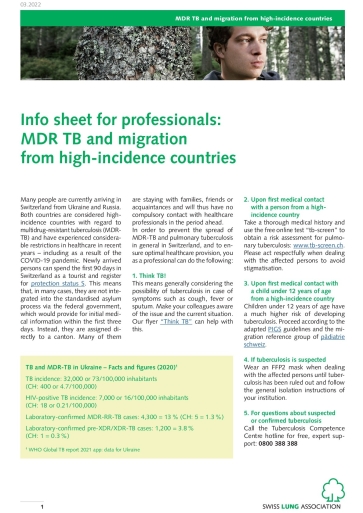 Infoblatt für Fachpersonen: MDR-TB und Migration aus Hochinzidenzländern BILD