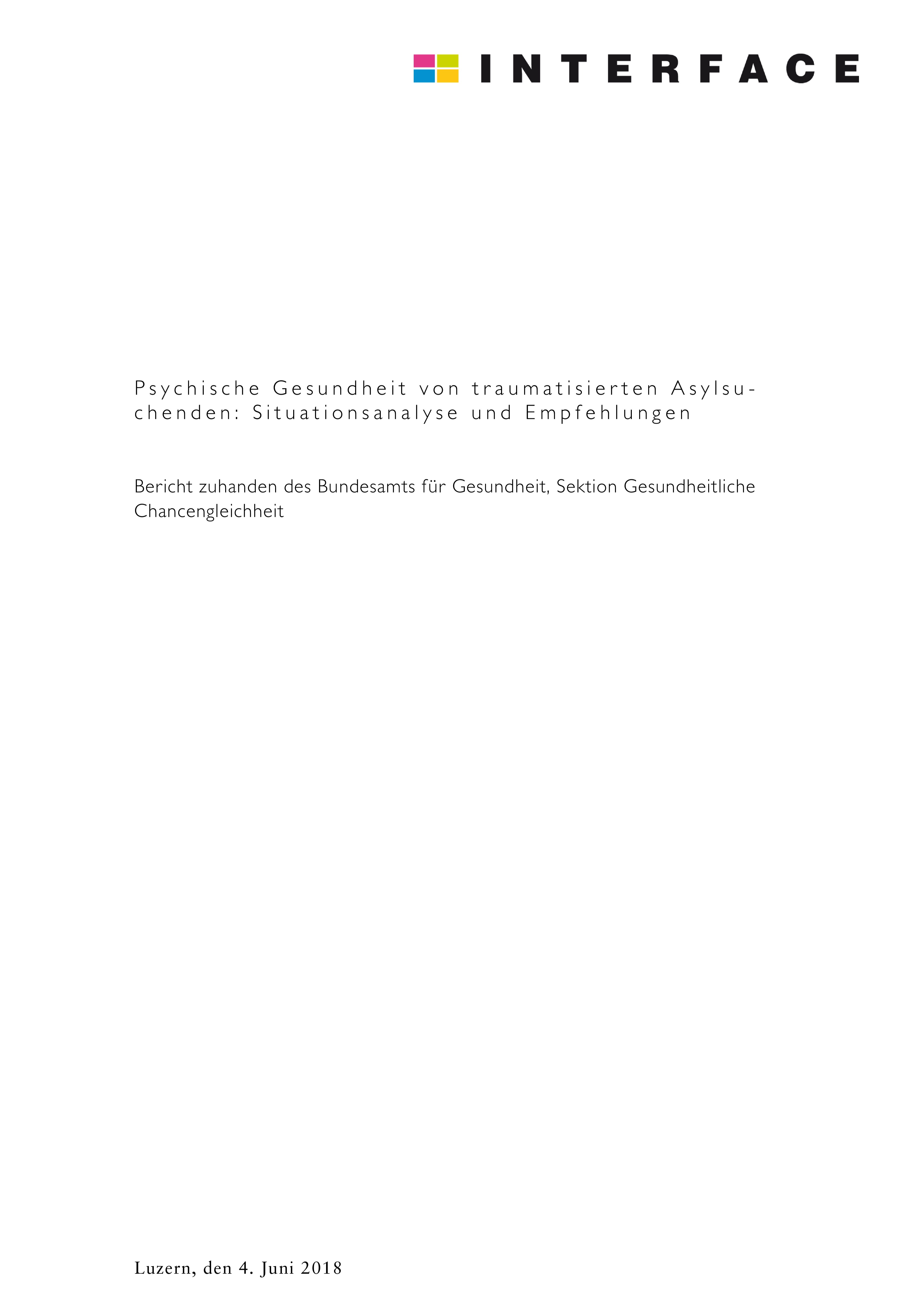 Titelbild Psychische Gesundheit von traumatisierten Asylsuchenden