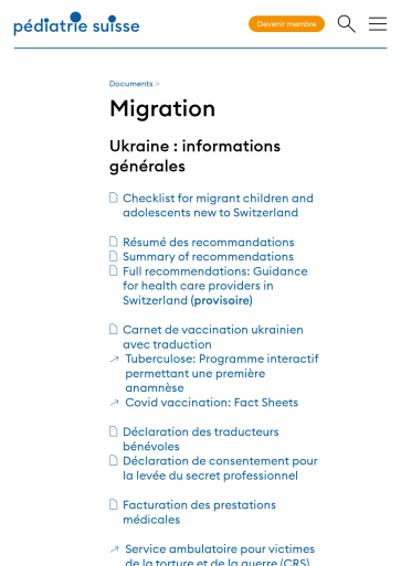 Titelbild_Ukraine: Allgemeine Informationen Unterlagen, Broschüren und Informationen von Pädiatrie Schweiz