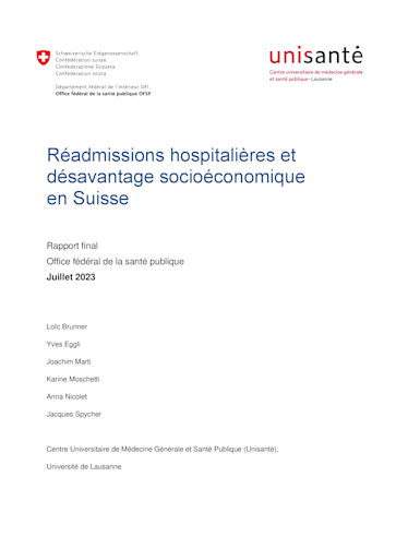 Titelbild Rehospitalisationen und sozioökonomische Benachteiligung in der Schweiz FR