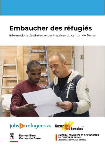 Titelbild Broschüre Flüchtlinge einstellen französisch