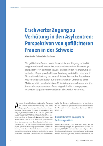 Titelbild_Erschwerter Zugang zu Verhütung in den Asylzentren