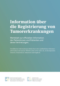 Information über die Registrierung von Tumorerkrankungen