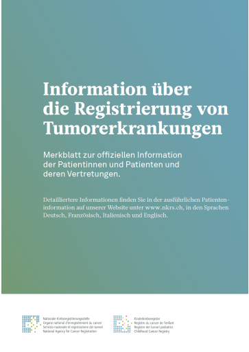 Titelbild Information über die Registrierung von Tumorerkrankungen deutsch