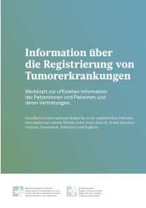 Information über die Registrierung von Tumorerkrankungen