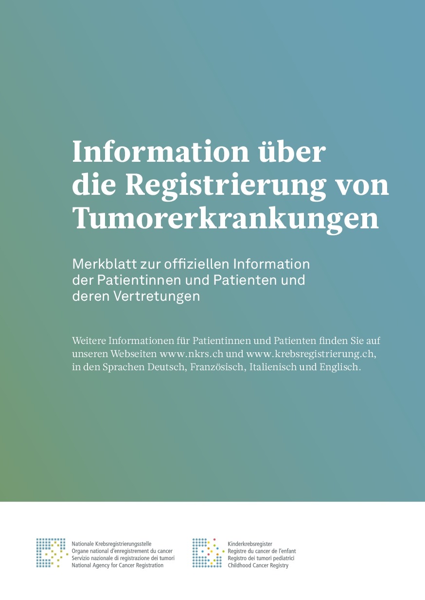 Information über die Registrierung von Tumorerkrankungen