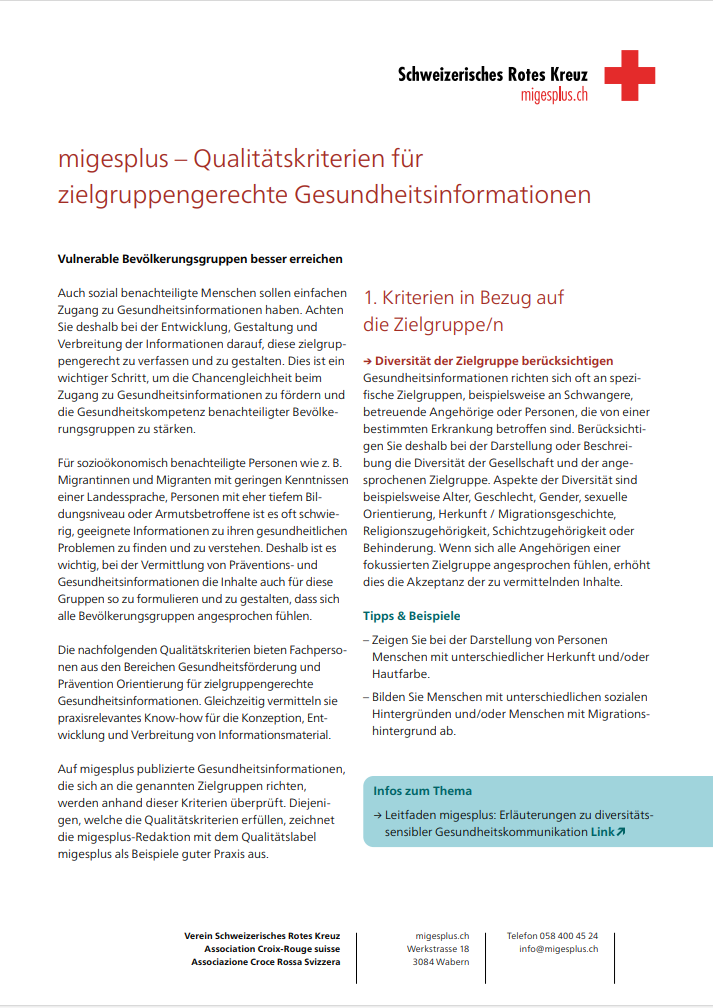 Titelbild_Qualitätskriterien für  zielgruppengerechte Gesundheitsinformationen