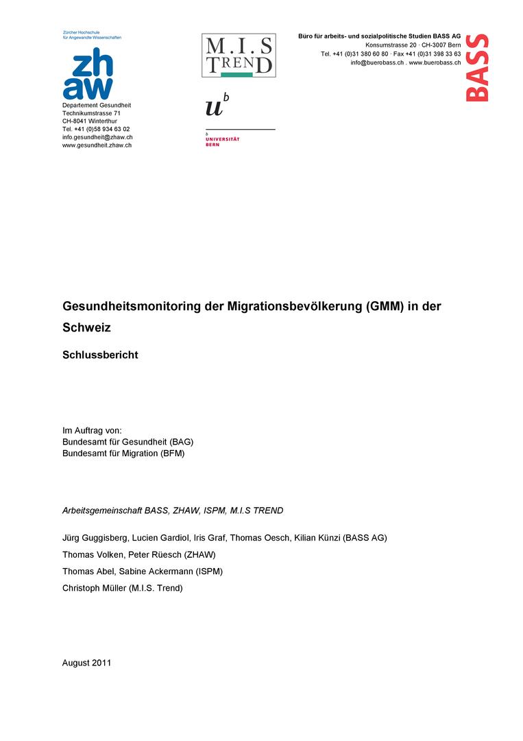 Titelbild Schlussbericht GMM 2