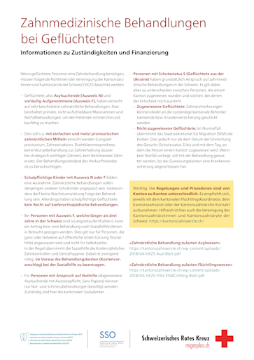 Titelbild Zahnmedizinische Behandlungen bei Geflüchteten