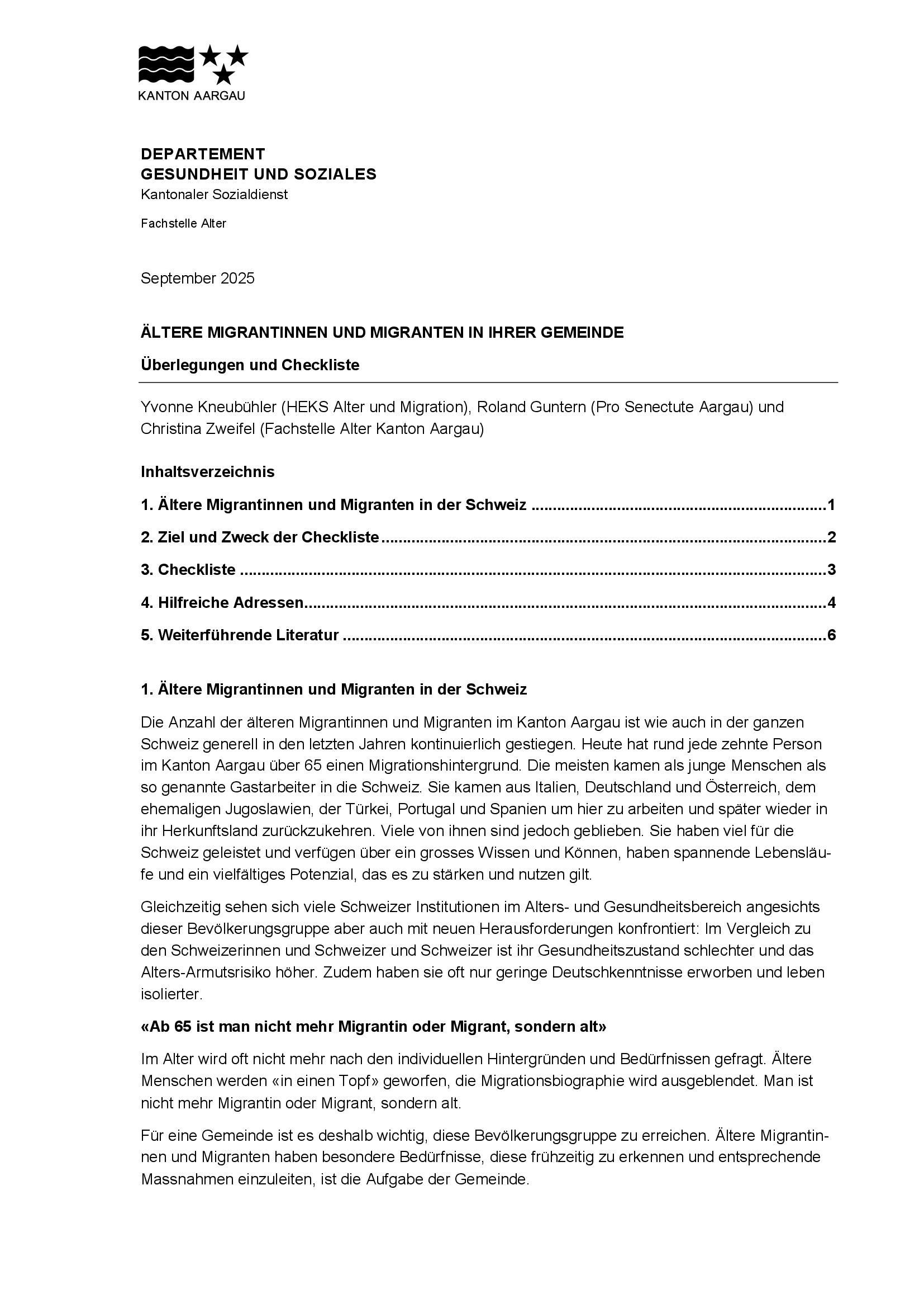 Titelbild Ältere Migrantinnen und Migranten in Ihrer Gemeinde