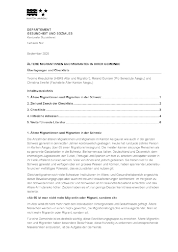 Titelbild Ältere Migrantinnen und Migranten in Ihrer Gemeinde