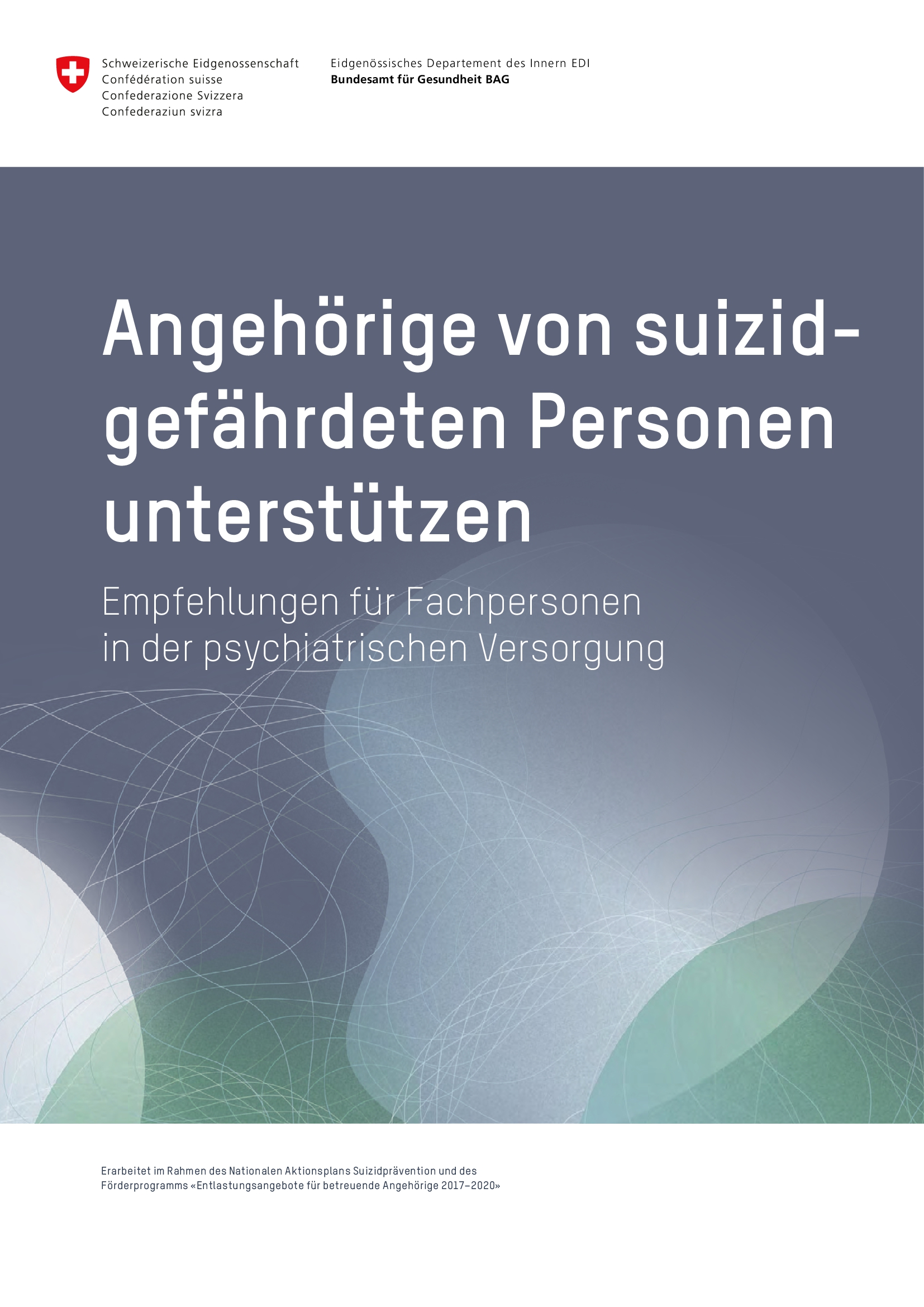 Titelbild Suizidprävention Empfehlungen Fachpersonen DE