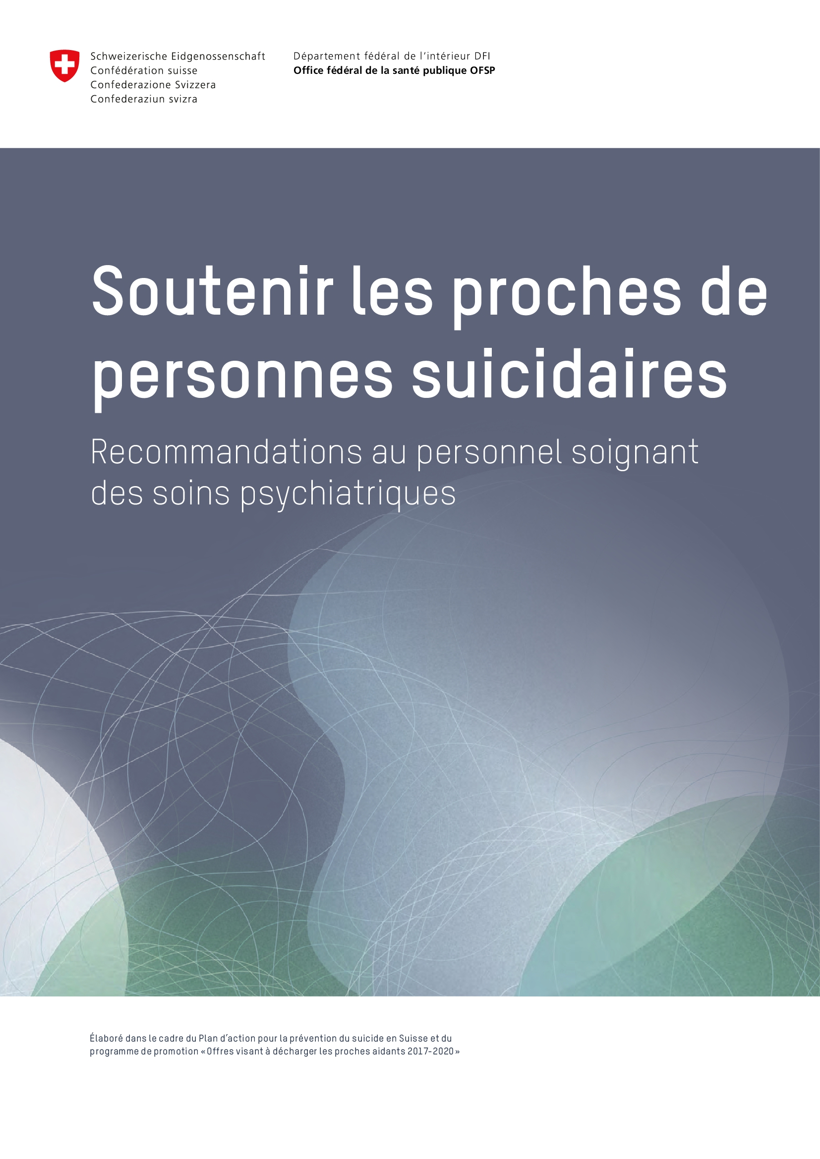 Titelbild Suizidprävention Empfehlungen Fachpersonen FR