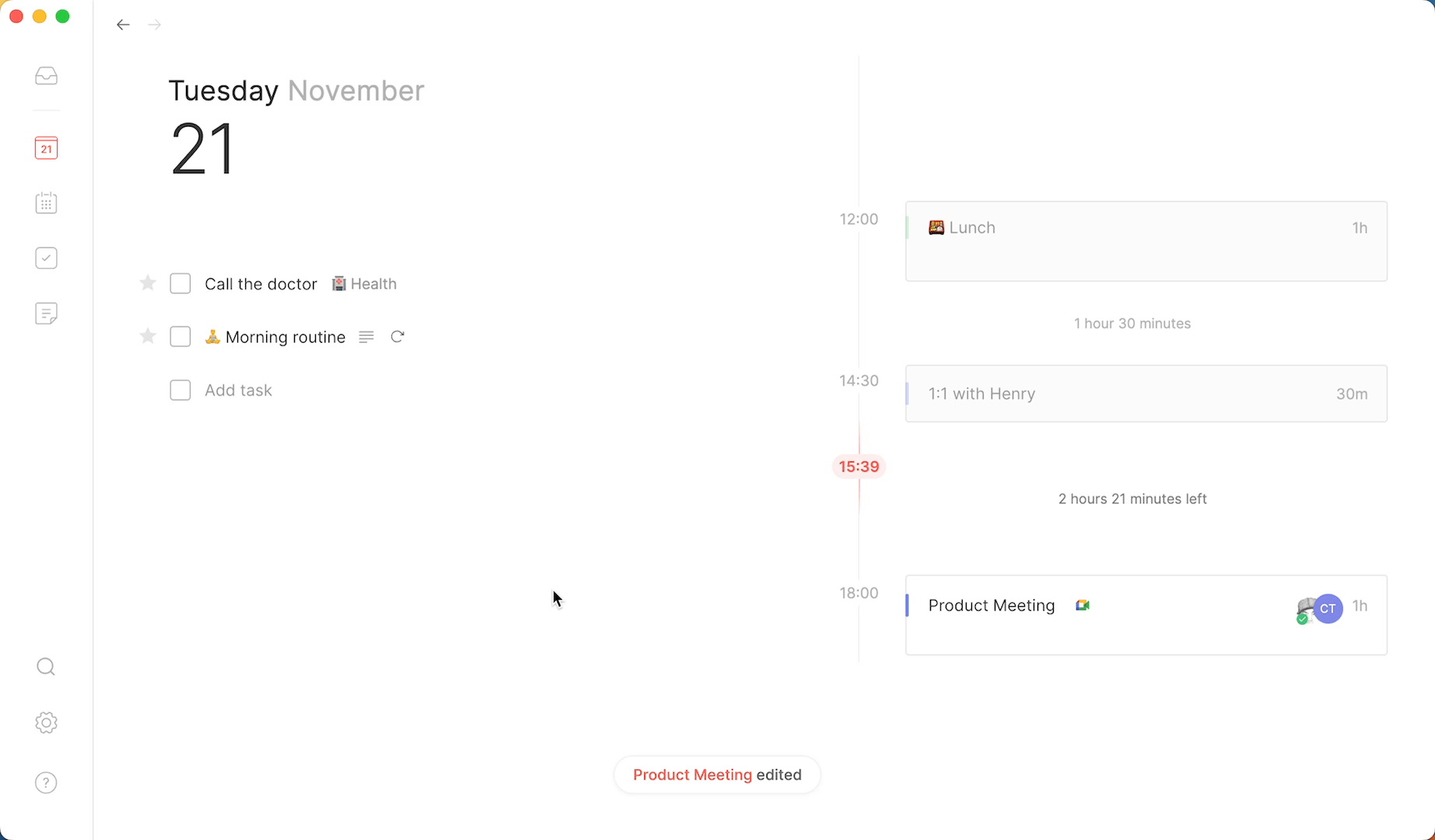 Create tasks in notes