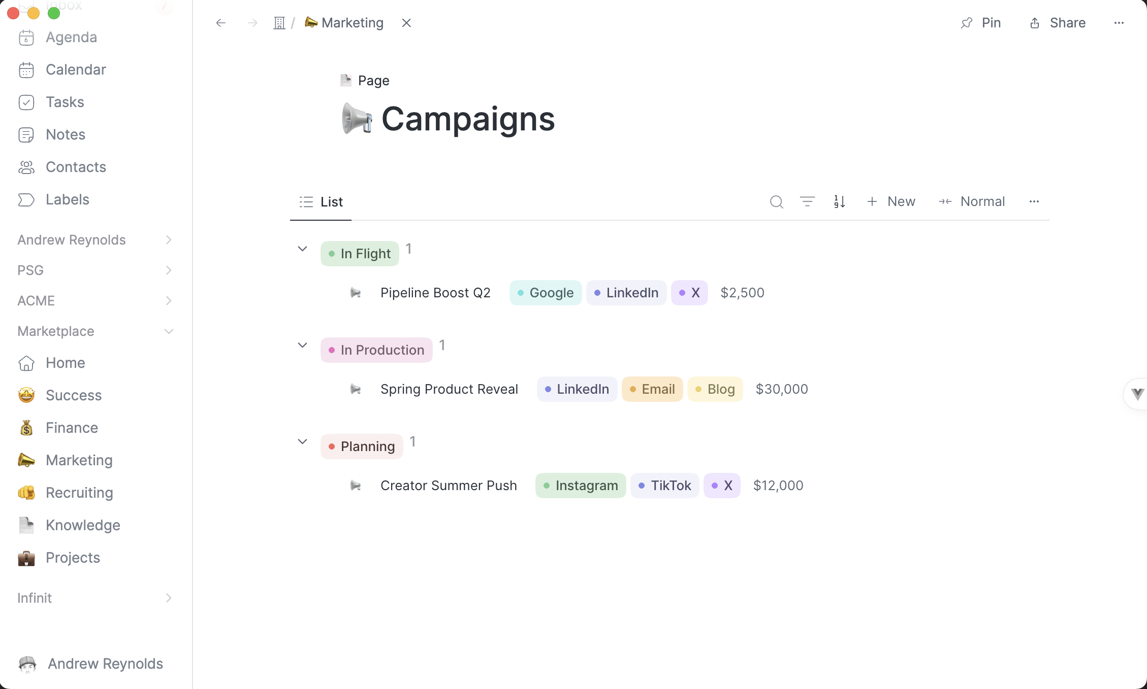 Marketing campaigns