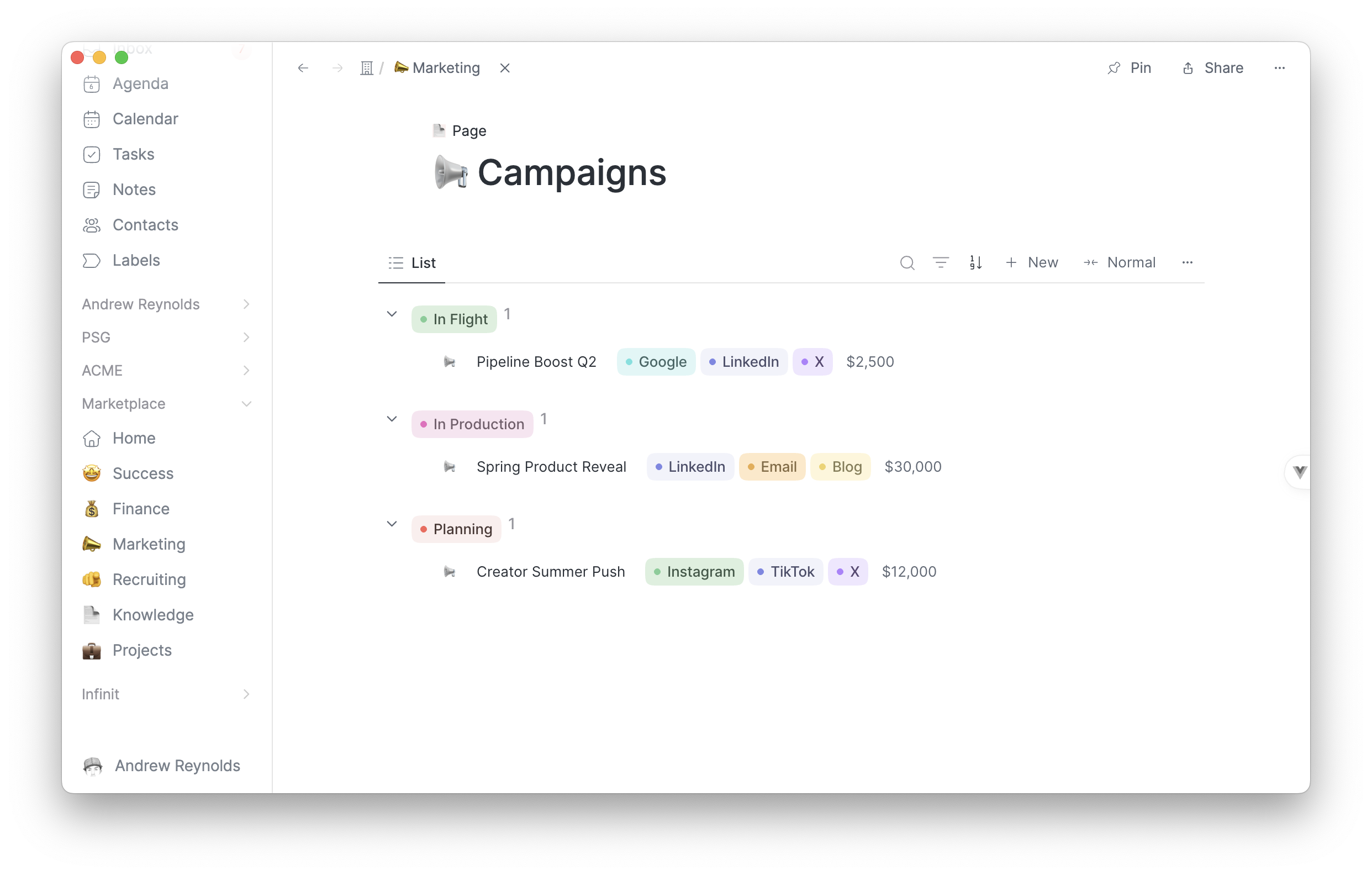 Marketing campaigns