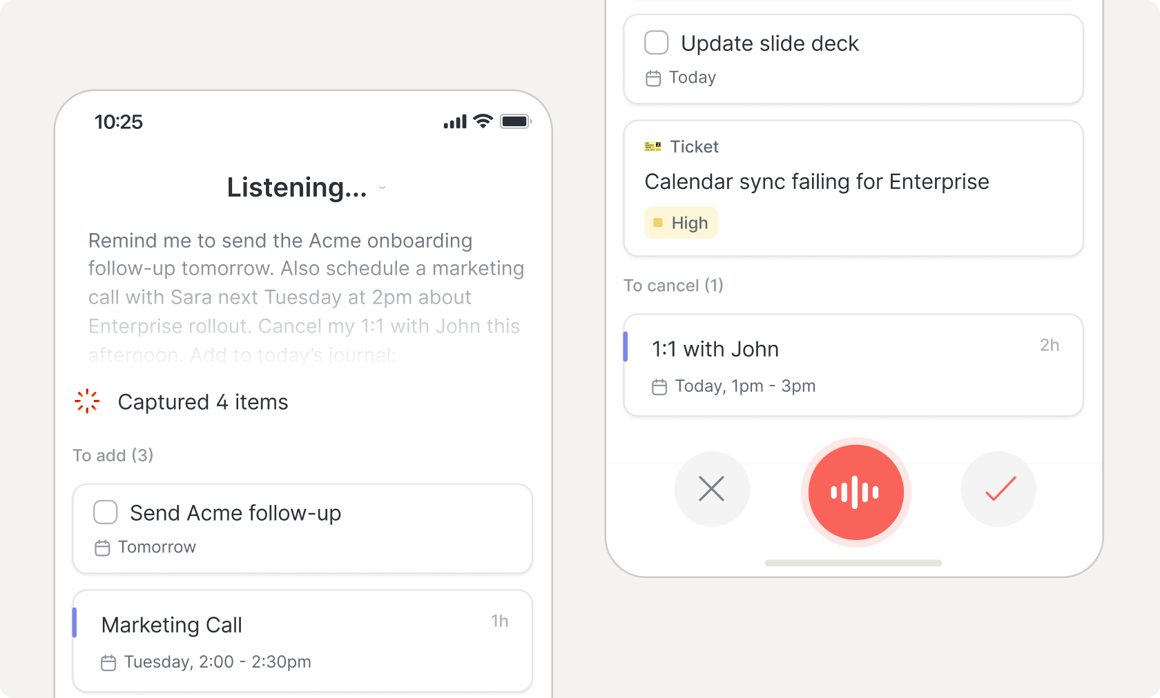 Home Mobile voice capture