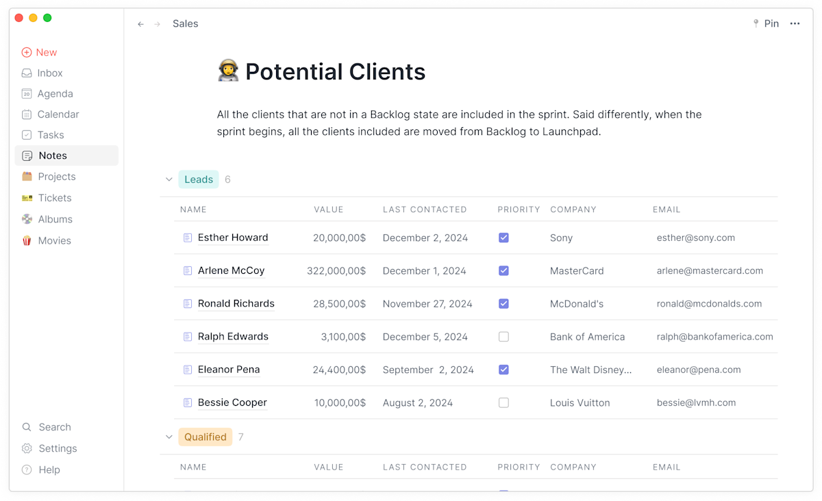 CRM View List Clients
