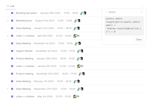 Meetings with a Specific Participant's Email Address
