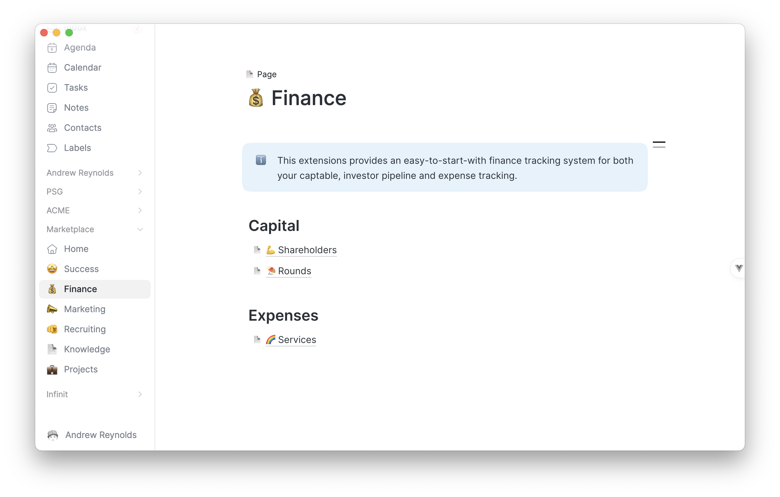 Finance extension