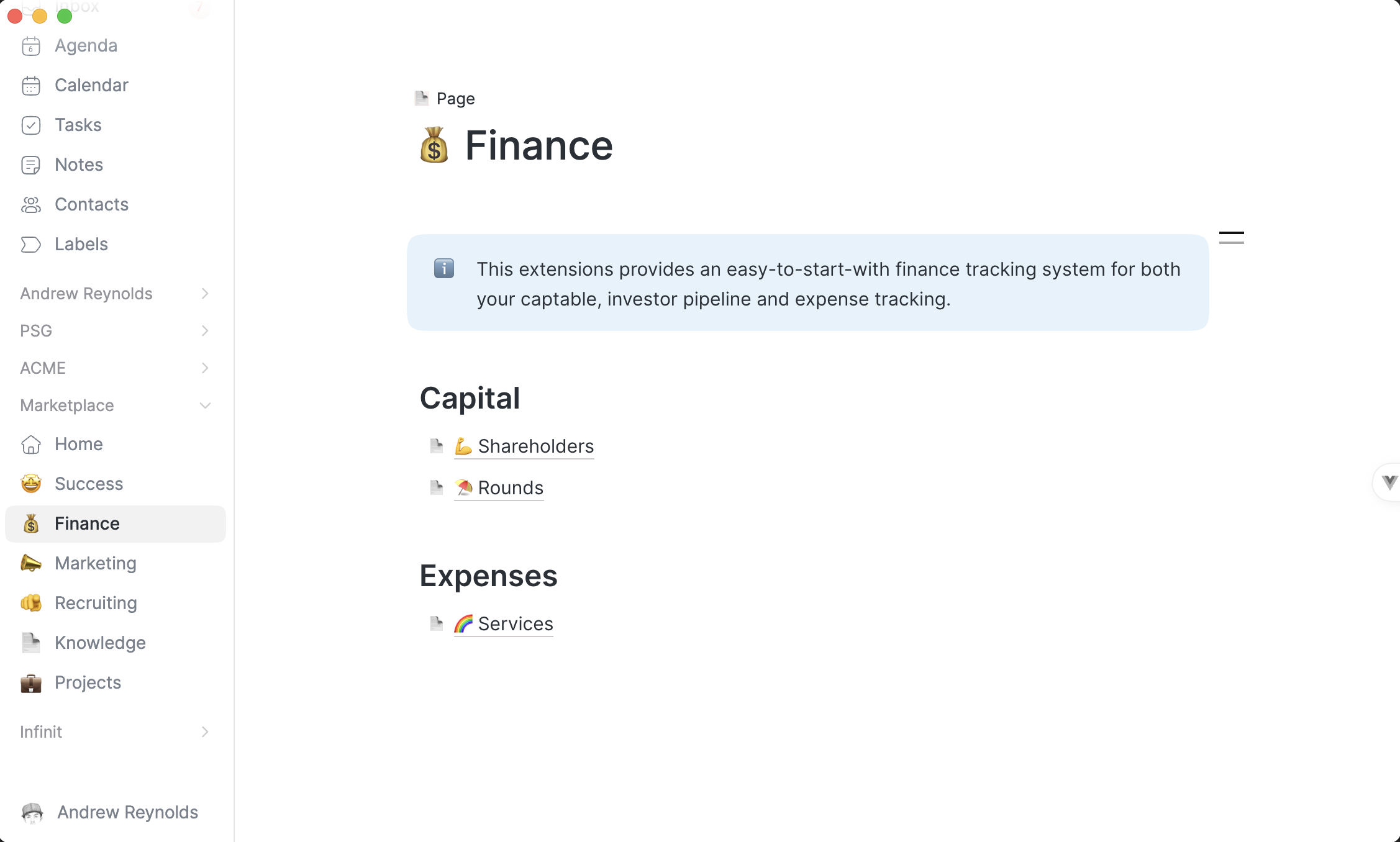 Finance extension