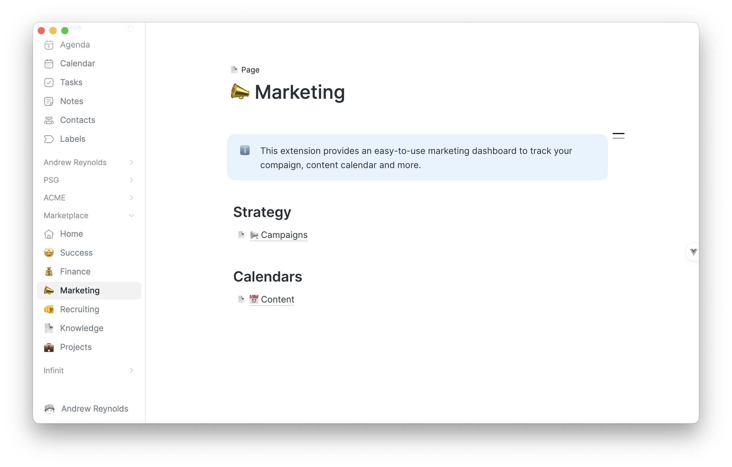Marketing extension