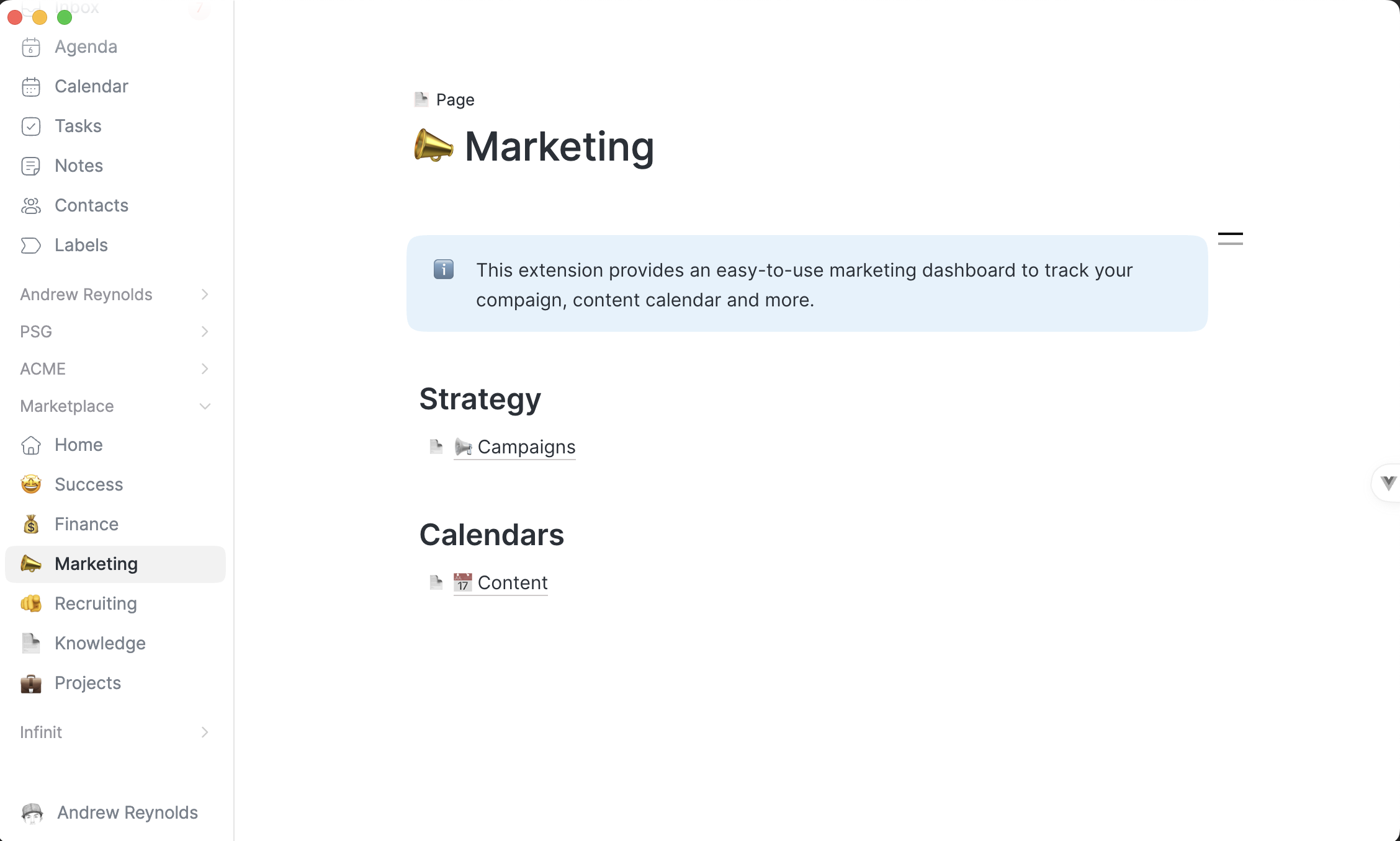 Marketing extension