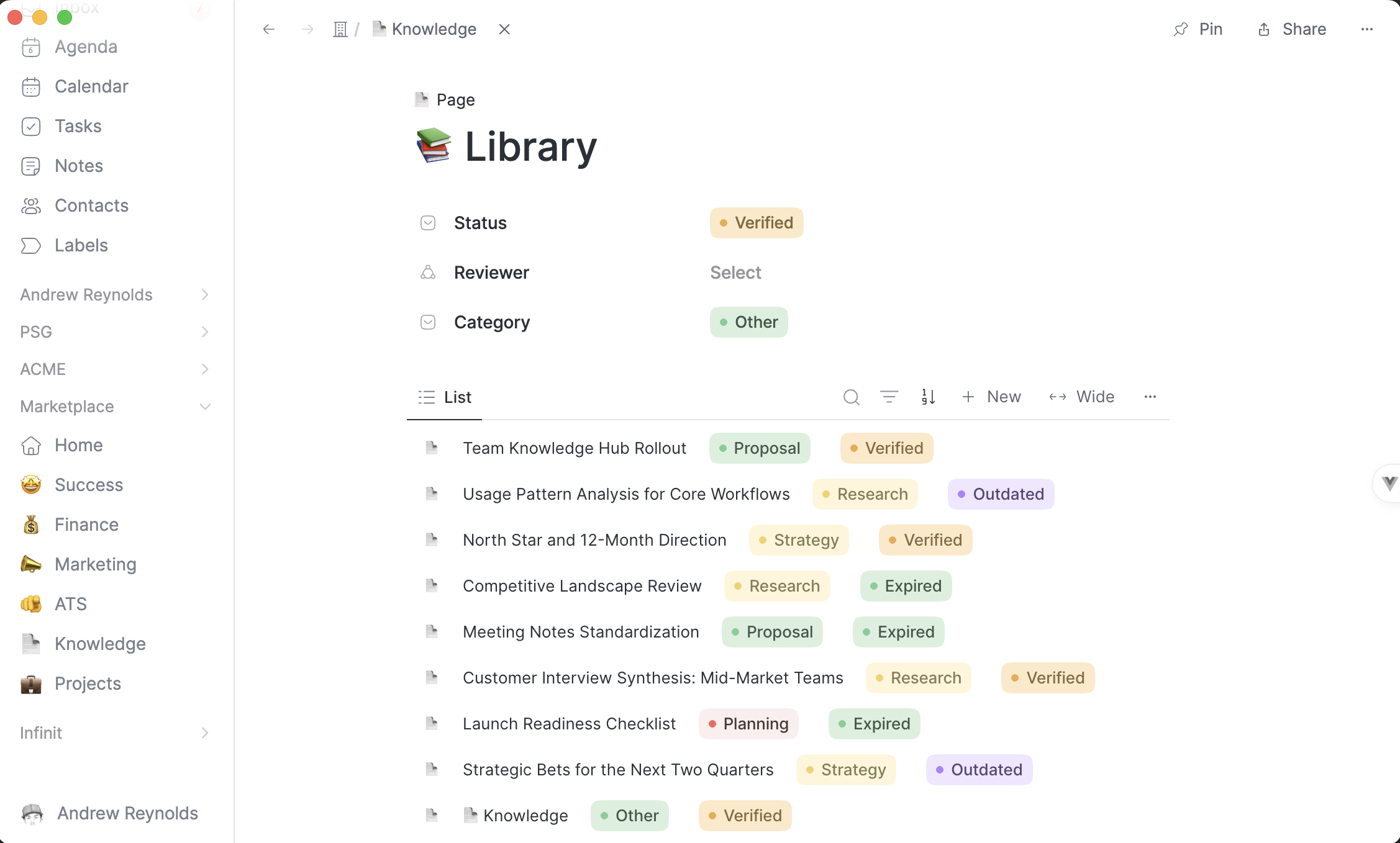 Library of pages