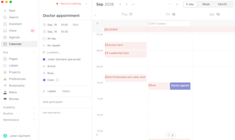 Event transposition