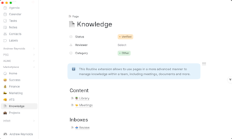 Knowledge management extension