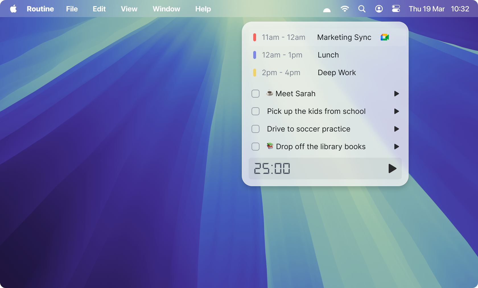 Home Menu Bar Widget