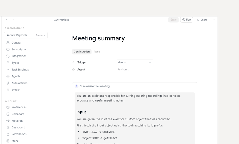 Meeting Summary Automation