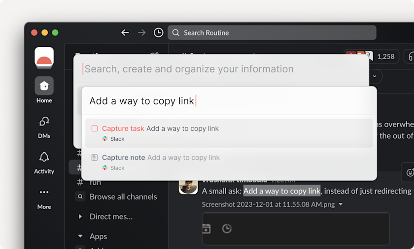 Home Capture Slack Console