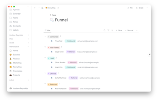 Recruiting funnel