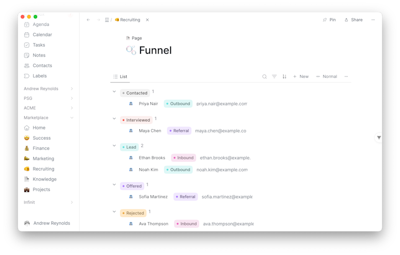 Recruiting funnel