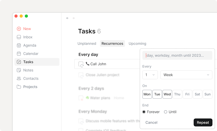 Home Tasks Recurrences