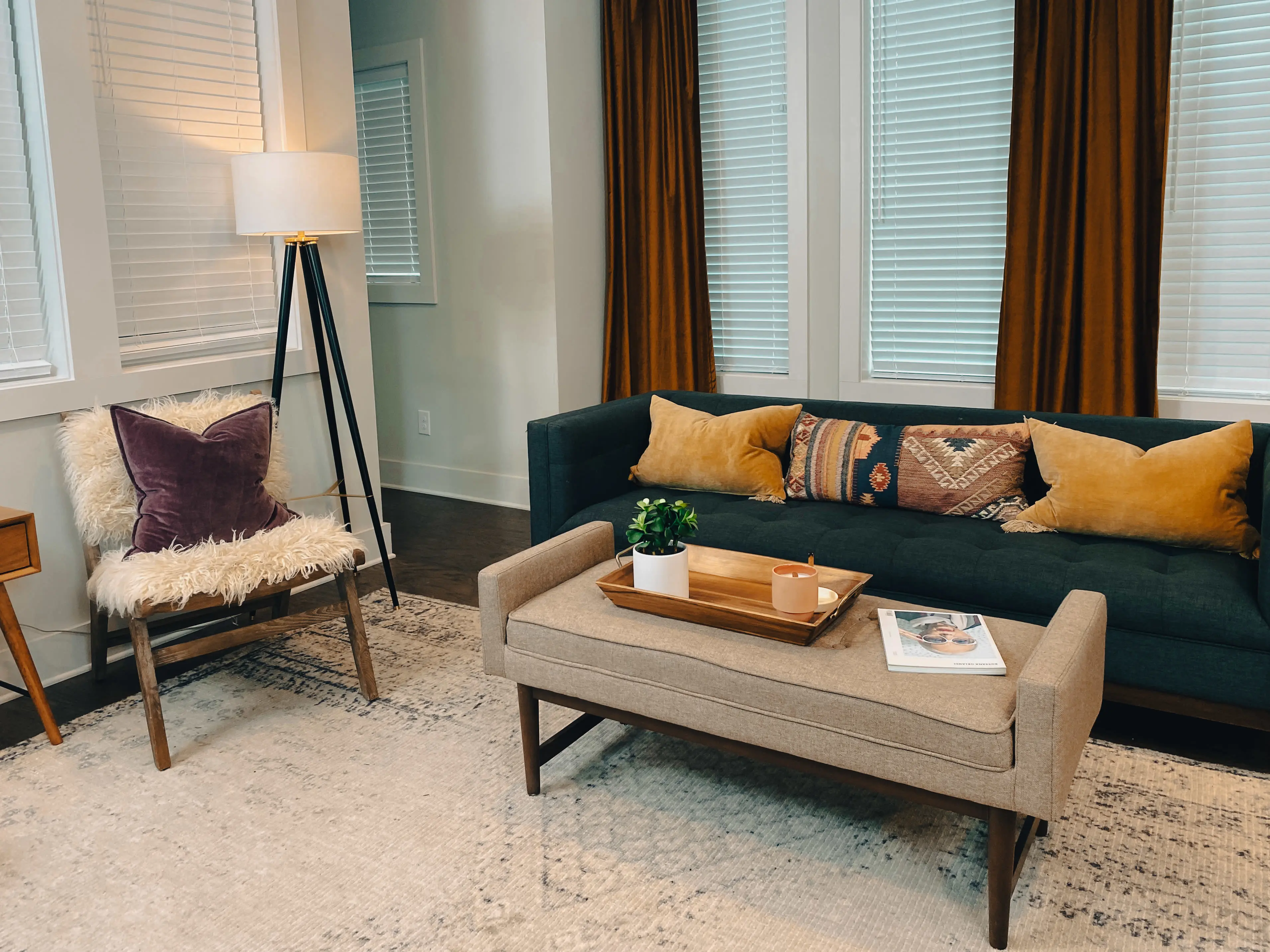 A clean and trendy living room