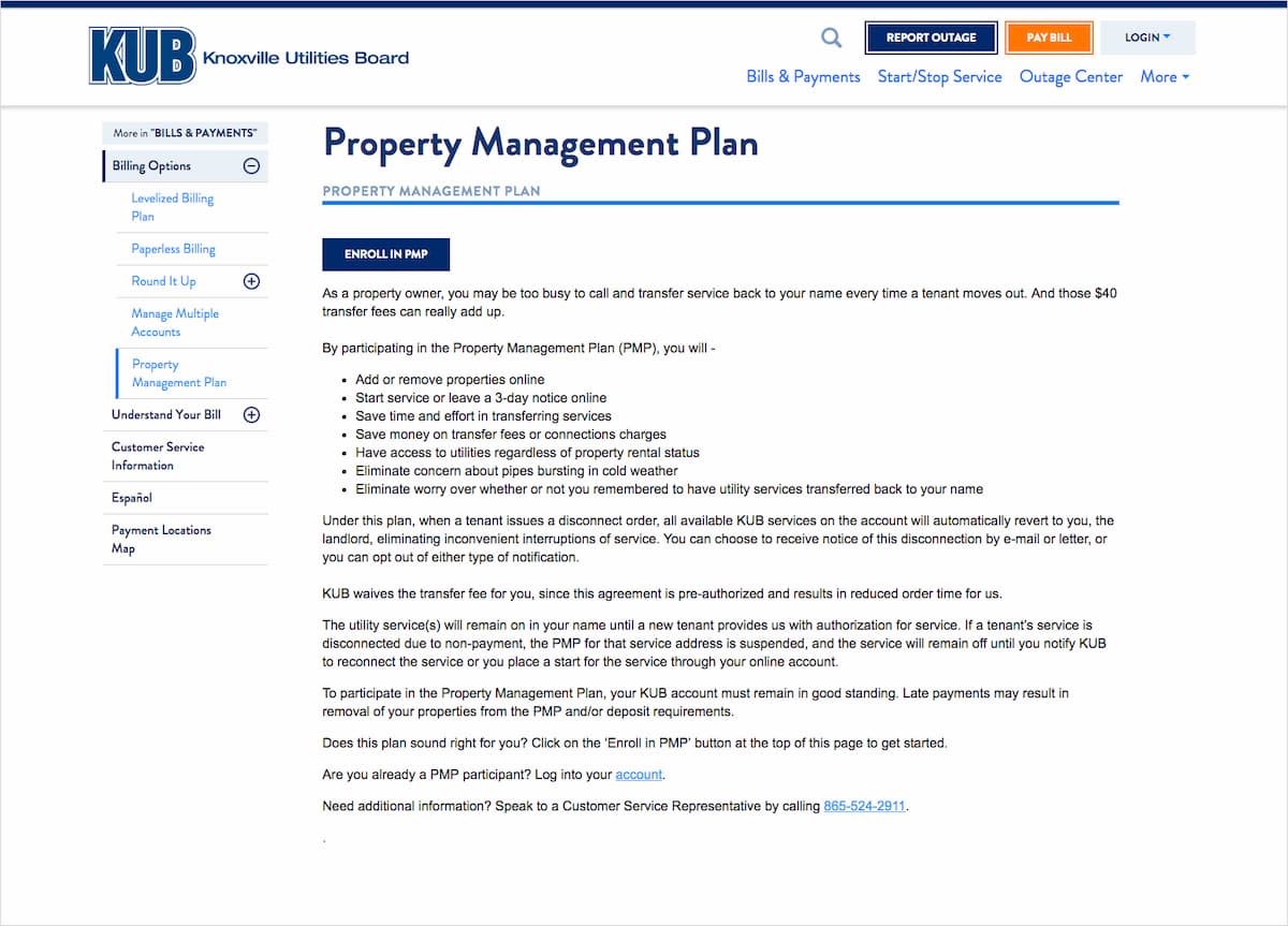 Property management page